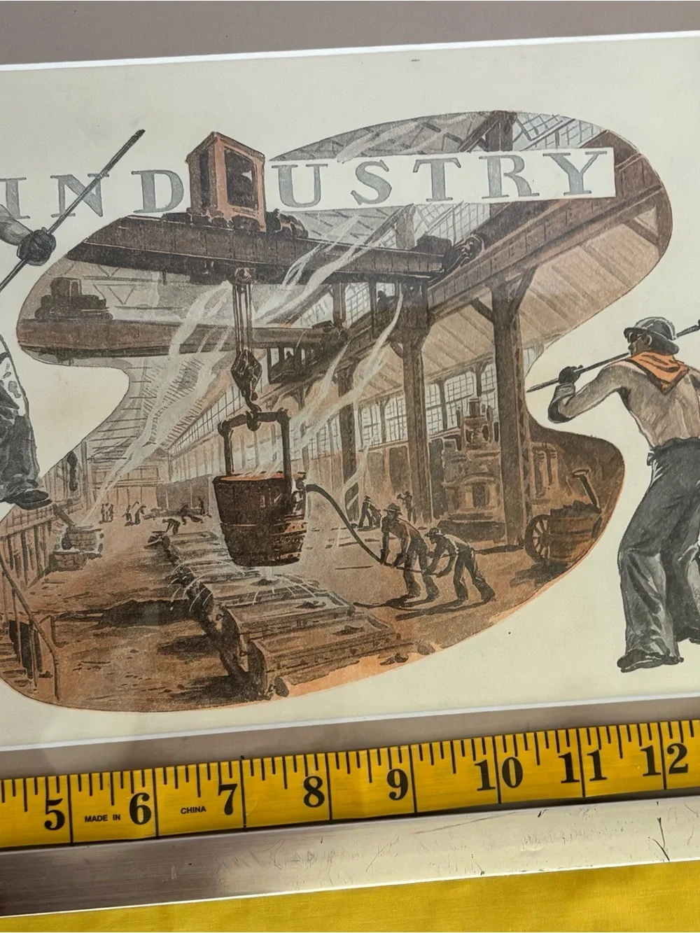 Industry Wall Art Print in Brown and Black - Unbranded